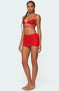 Edikted Leola Ladder Knit Mini Skirt