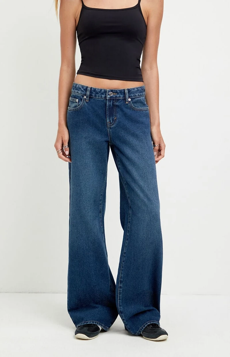 Pacsun Casey Low Rise Baggy Jeans Dark Indigo Wash