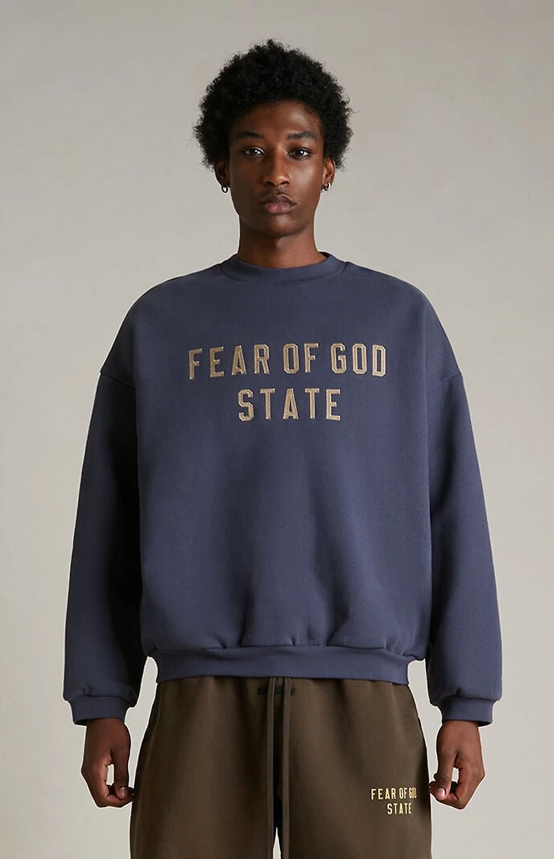 Fear of God ESSENTIALS Marine Heavy Fleece Crew Neck Sweatshirt