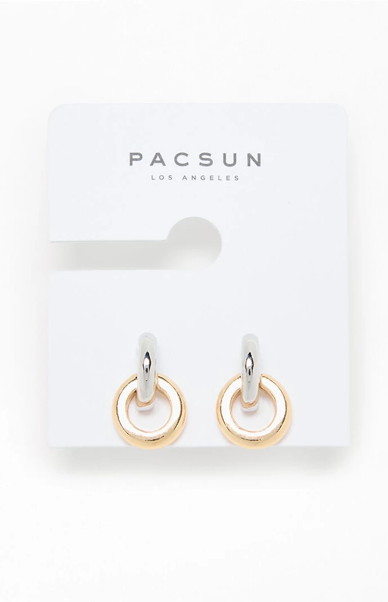 Pacsun Silver & Gold Circle Earrings
