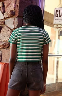 Pacsun Kids Green Striped Ribbed Skimmer T-Shirt