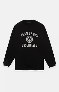 Fear of God ESSENTIALS Black University Long Sleeve T-Shirt