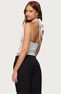 Edikted Blaire Polka Dot Halter Top