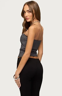 Edikted Maryah Paneled Stud Strapless Top