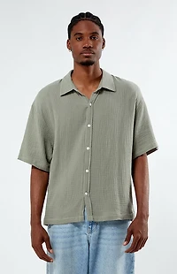 Pacsun Cropped Boxy Gauze Camp Shirt