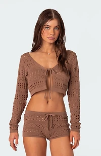 Edikted Betsy Tie Front Knitted Cardigan