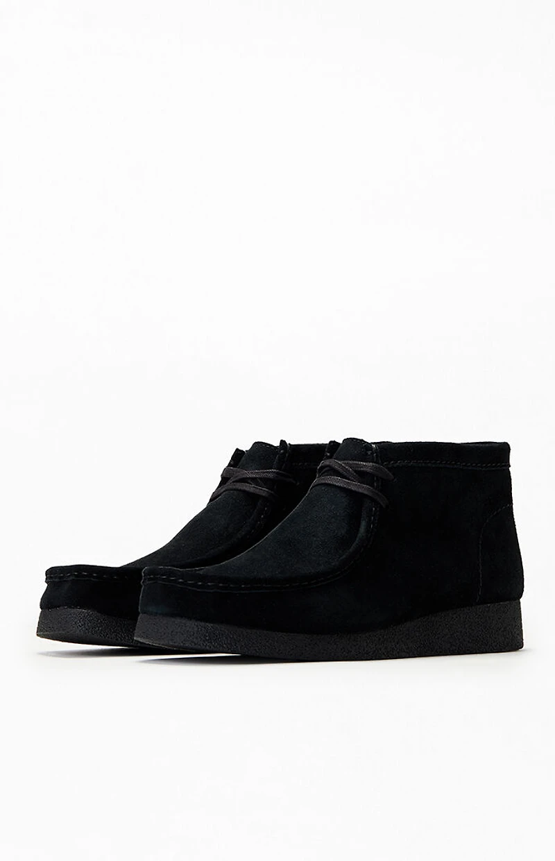 Clarks Black Suede Wallabee Evo Shoes