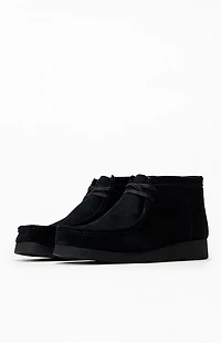 Clarks Black Suede Wallabee Evo Shoes