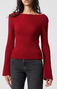 Beverly and Beck Chloe Bell Sleeve Sweater