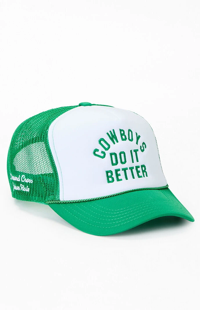 Diamond Cross Ranch Green Cowboys Do It Better Trucker Hat