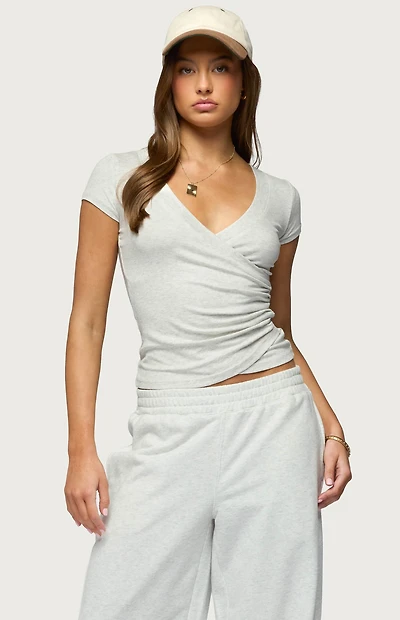 Edikted Iria V Neck Wrapped Top