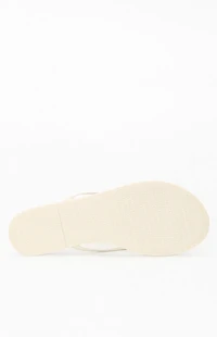 TKEES Women's Cream Solids Sandals