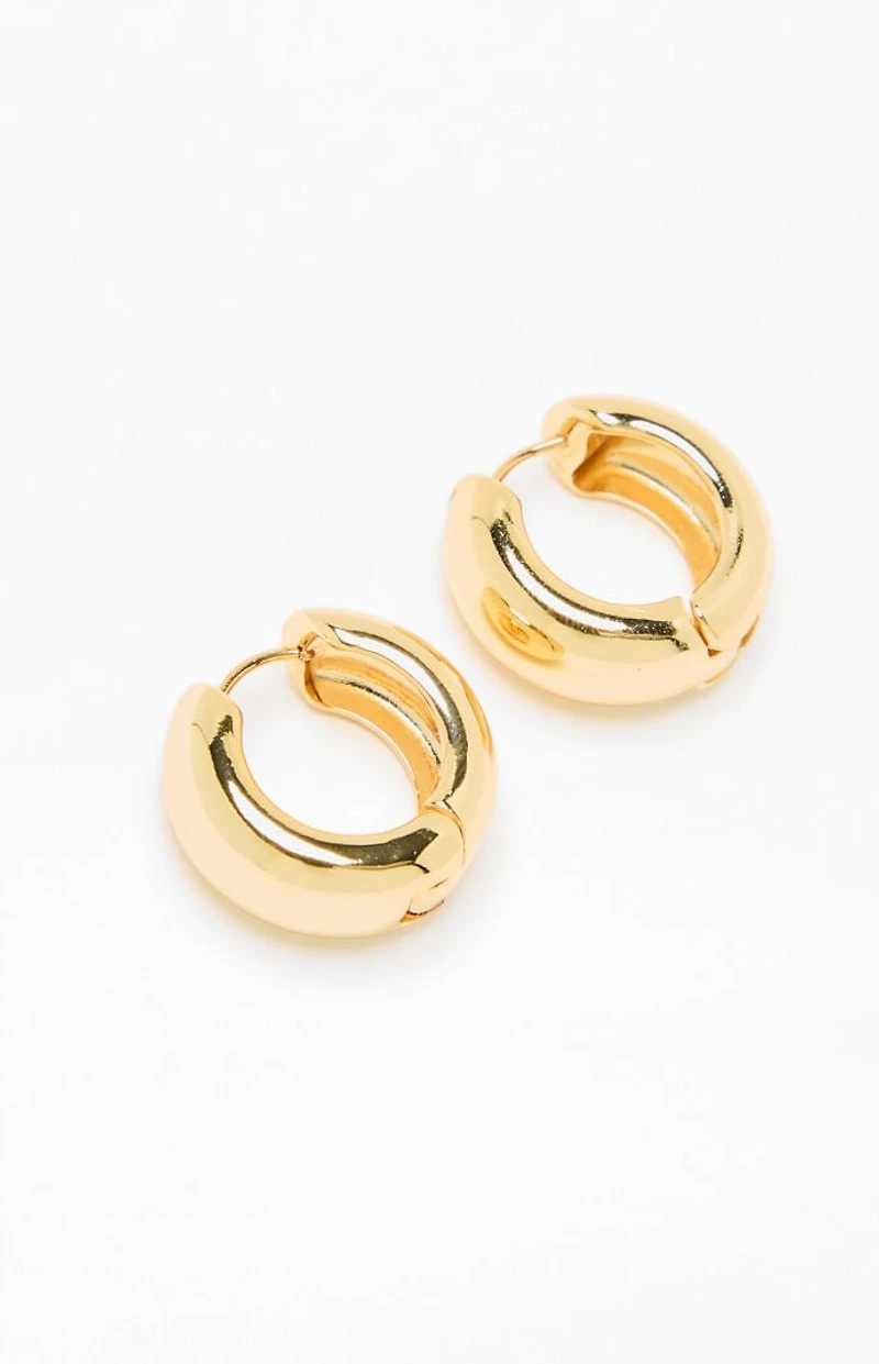 LA Hearts 14K Gold Plated Chunky Hoop Earrings