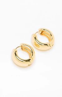 LA Hearts 14K Gold Plated Chunky Hoop Earrings