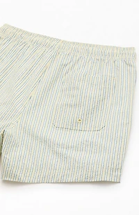 Pacsun Smiley Stripe Seersucker 4.5" Swim Trunks