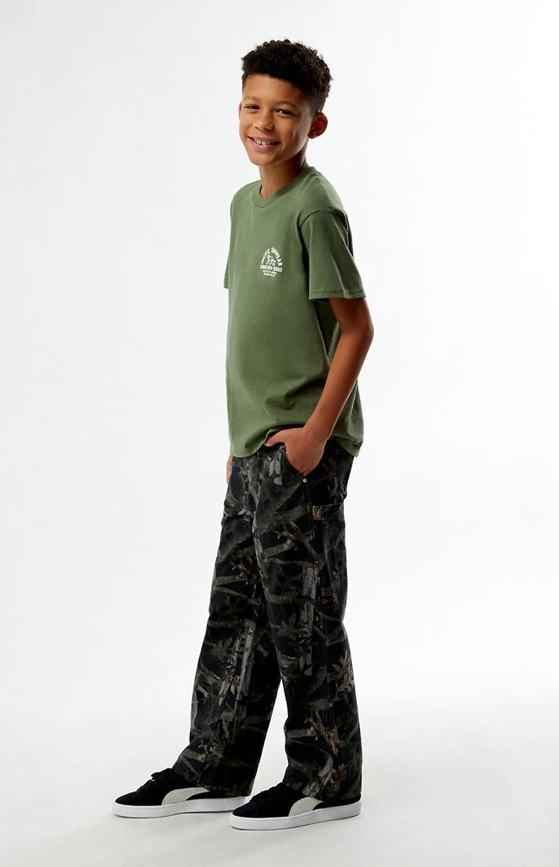 Pacsun Kids Camo Carpenter Baggy Pants Black