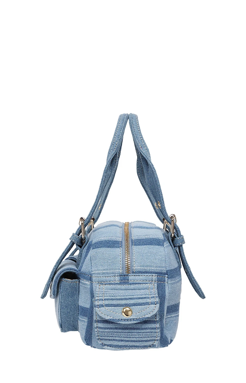 True Religion Soft Satchel Denim Mini Handbag
