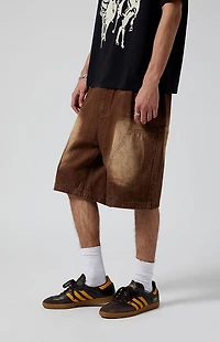 Pacsun Brown Extreme Baggy Denim Shorts
