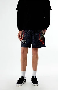 Ed Hardy Cobra Flame Mesh Shorts