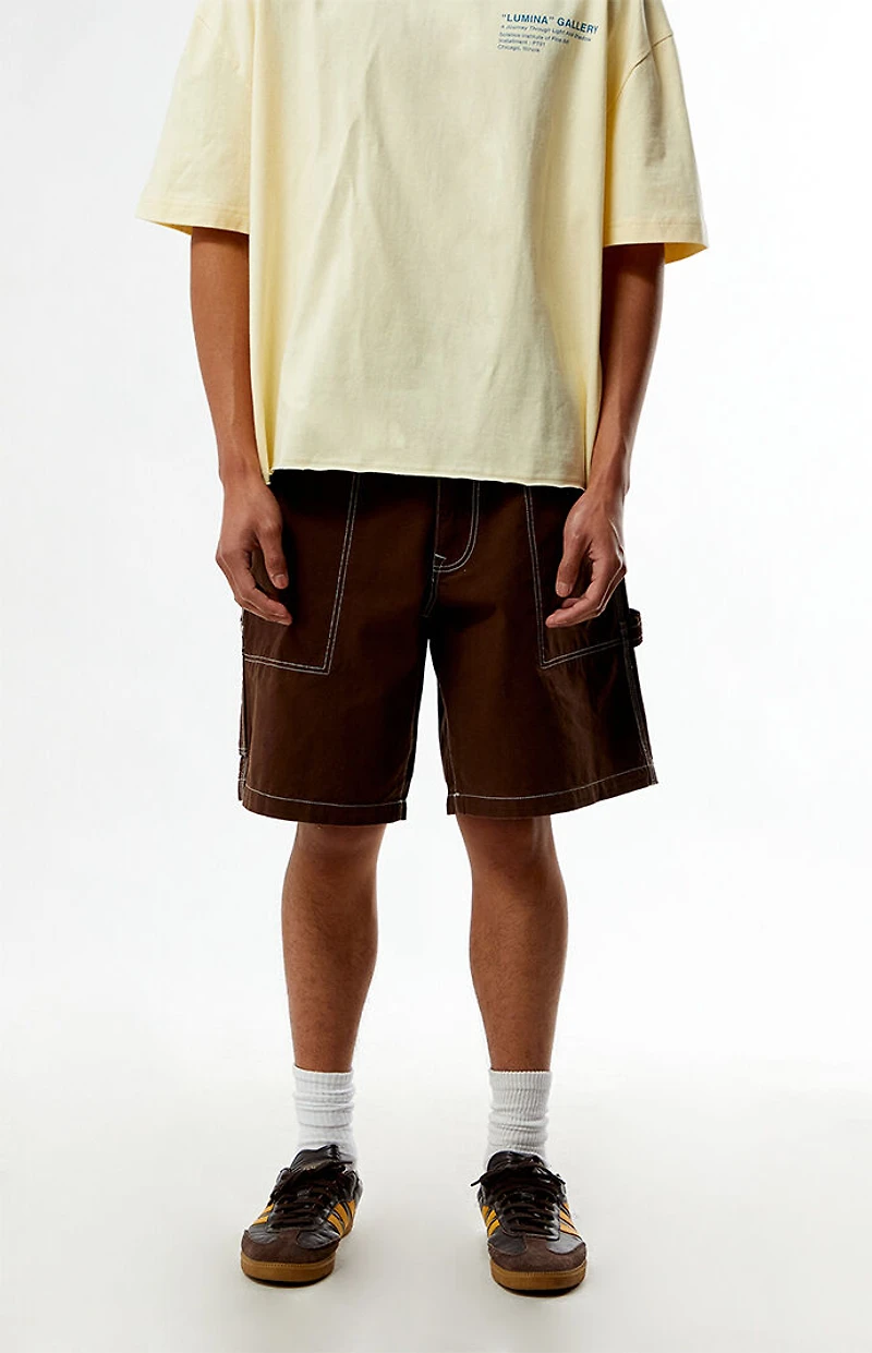 Rhythm Brown Canvas Carpenter Shorts