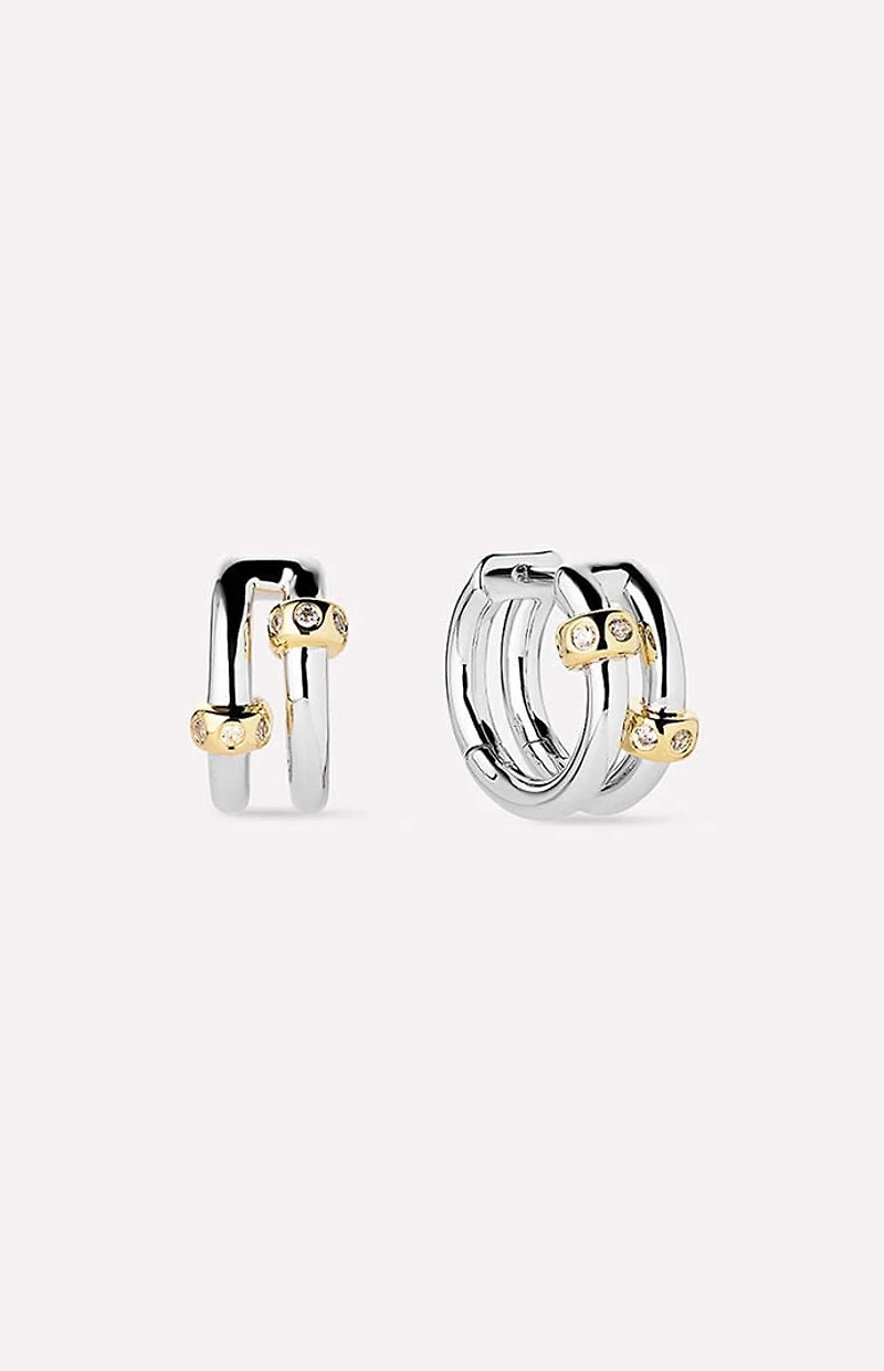 Ana Luisa Cyrus Silver Double Earrings