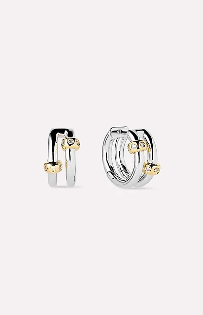 Ana Luisa Cyrus Silver Double Earrings