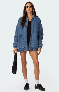Edikted Sophie Oversized Washed Denim Coat