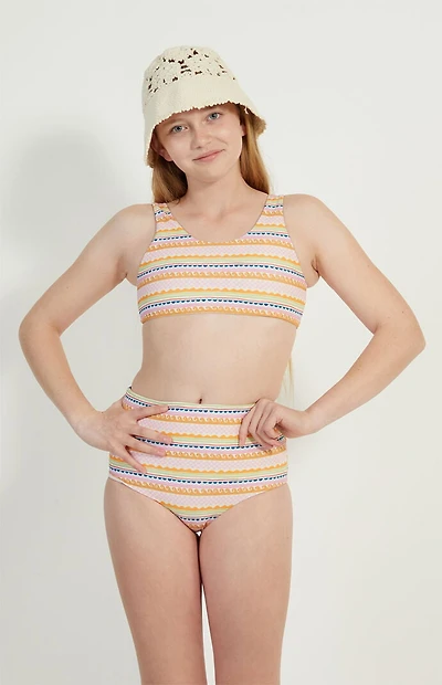 Pacsun Kids Multicolor Scrunched Bikini Swimsuit Set