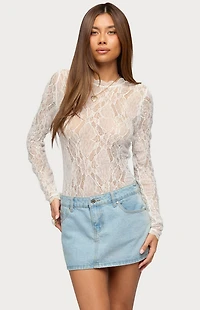Edikted Rosalinda Sheer Lace Bodysuit