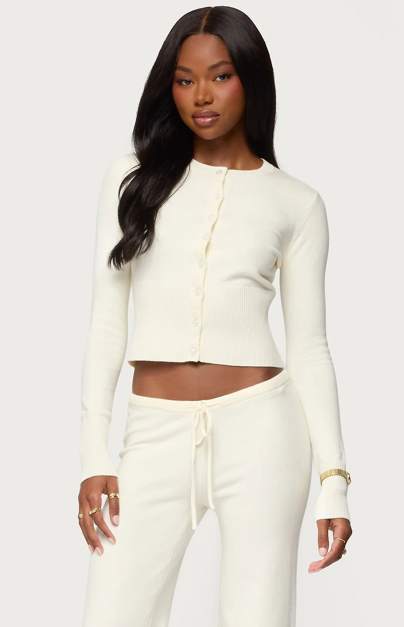 Edikted Montanna Rib Knit Cardigan