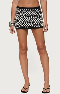 Edikted Ada Iridescent Button Knit Mini Skirt
