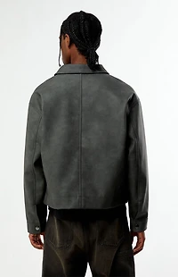 Pacsun Gray Faux Leather Billie Gas Jacket