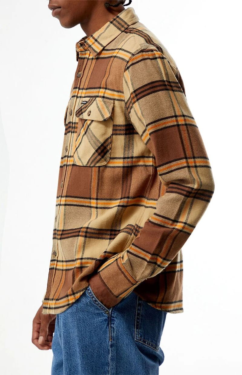 Brixton Bowery Brown Flannel Shirt