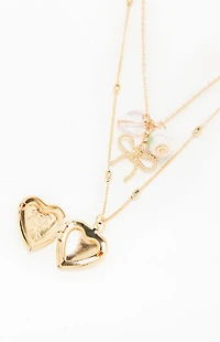 LA Hearts Azalea Layered Necklace