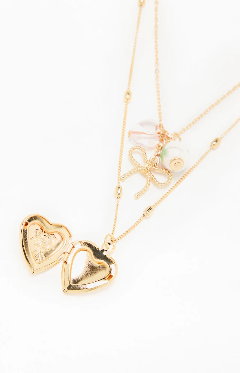 LA Hearts Azalea Layered Necklace