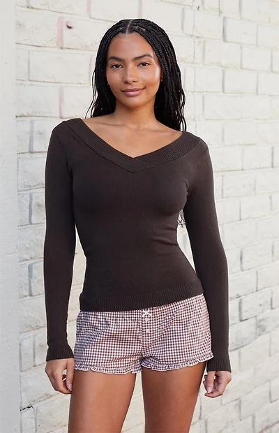 John Galt Gingham Keira Ruffle Pajama Shorts