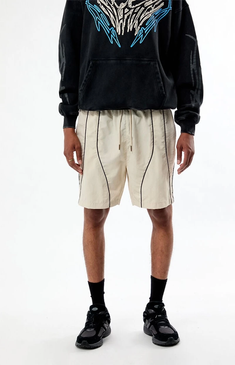 Pacsun Cream Piping Track Shorts