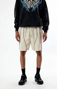 Pacsun Cream Piping Track Shorts