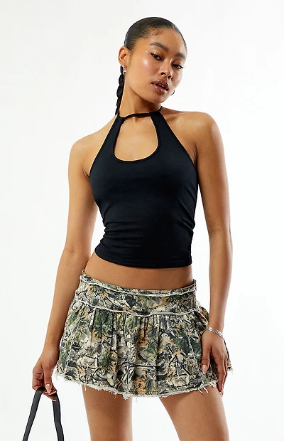 LA Hearts Camo Pleated Mini Skort