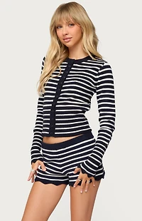 Edikted Soren Contrast Striped Knit Cardigan
