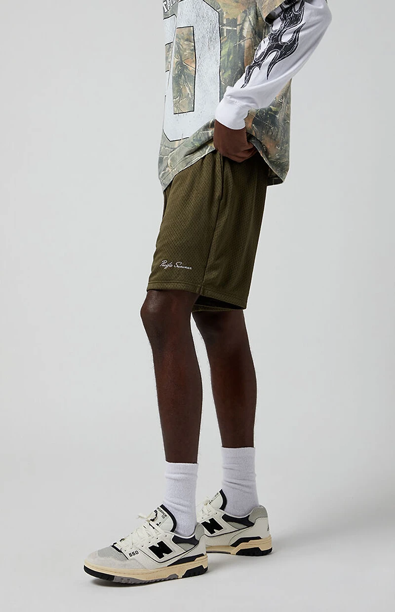 Pacsun Olive Pacific Sunwear Aaron Mesh Volley Shorts