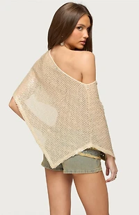 Edikted Alanna Sheer Sequin Poncho