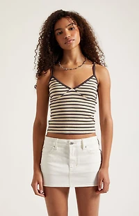 Pacsun Piper Stretch White Denim Micro Mini Skirt