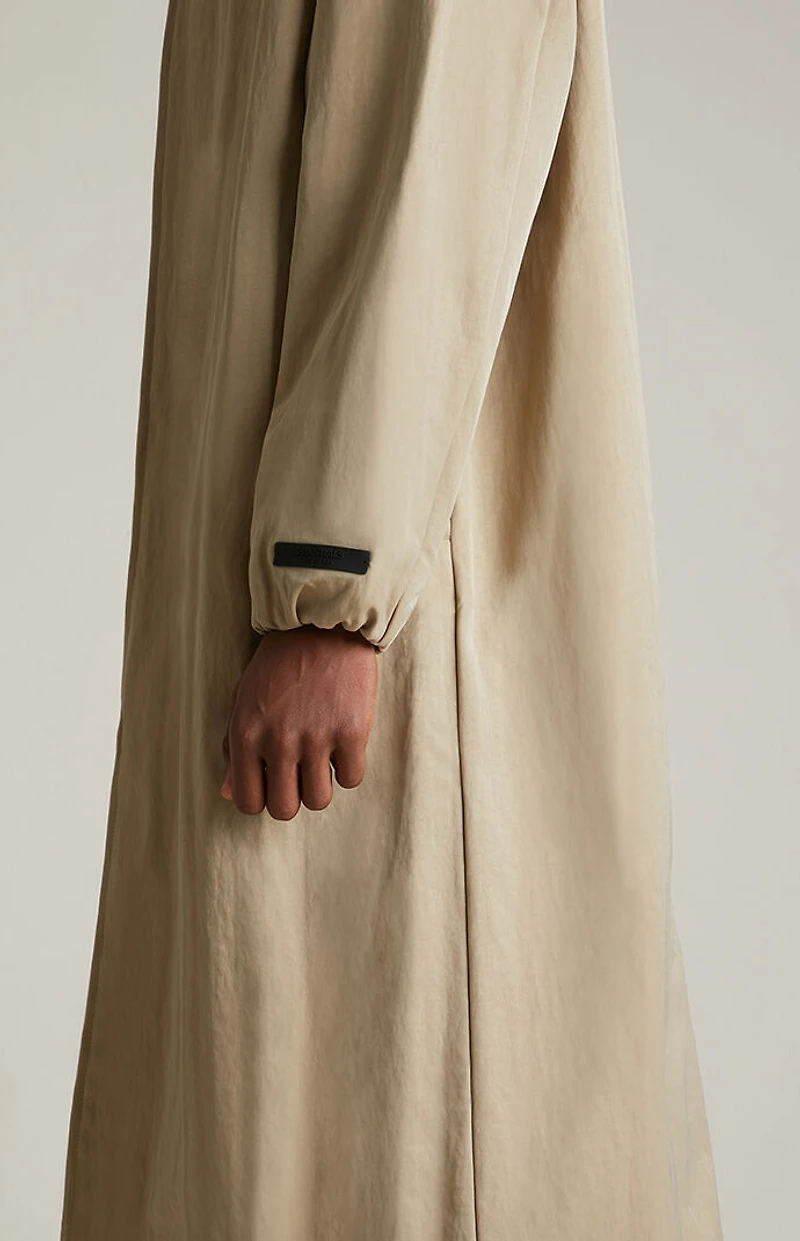 Fear of God ESSENTIALS Desert Sand Textured Nylon Trench Coat