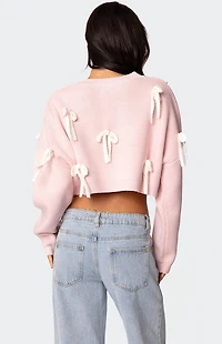 Edikted Chunky Bow Cropped Sweater