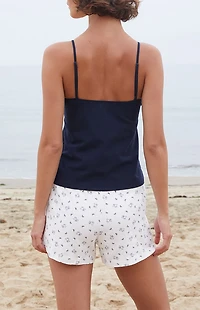 John Galt Navy Tiffany Bow Tank Top