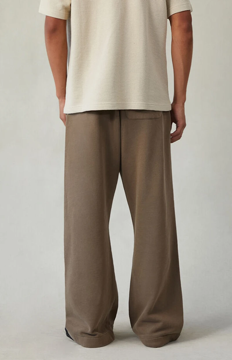 Pacsun Brown Fleece Baggy Bootcut Sweatpants