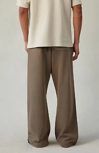 Pacsun Brown Fleece Baggy Bootcut Sweatpants