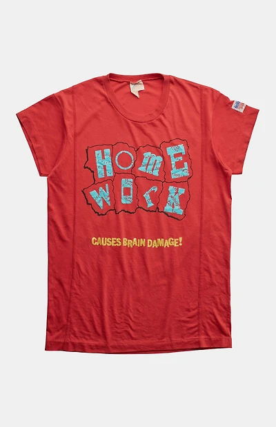 PS VINTAGE '90s Homework Causes Brain Damage T-Shirt