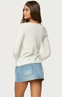 Edikted Jesy Iridescent Split Front Knit Cardigan